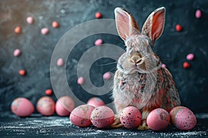 Happy easter brand Eggs Easter basket arrangements Basket. White gold Bunny Bloom. religious artwork background wallpaper