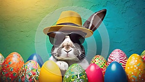 Happy easter bunney with holiday photo