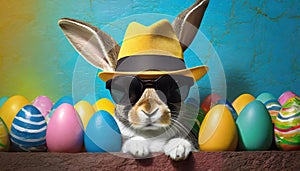 Happy easter bunney with holiday photo