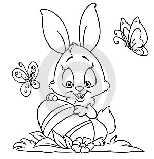 Happy Easter bunny coloring pages