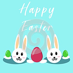 Happy Easter Bunny.Easter greeting card