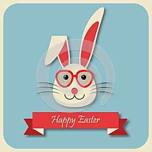 Happy Easter bunny with glasses