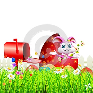 Happy Easter bunny & letter box