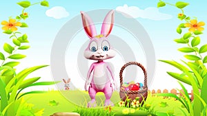 Happy Easter Bunny saying hello