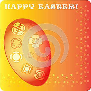 Happy Easter Bunny Vector and Colorful Eggs. Vector Color Illustration Greeting Card square format