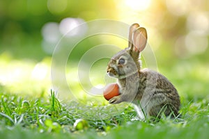 Happy easter burrow Eggs Misty lakes Basket. White Rose Mist Bunny simile. Turquoise Bay background wallpaper