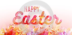 Happy Easter calligraphy art banner