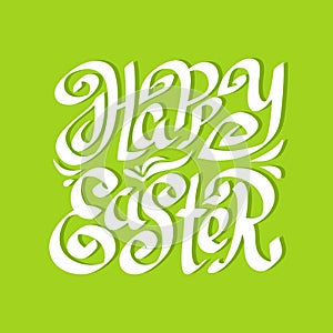 Happy Easter Calligraphy greeting beautiful typography handwritten text