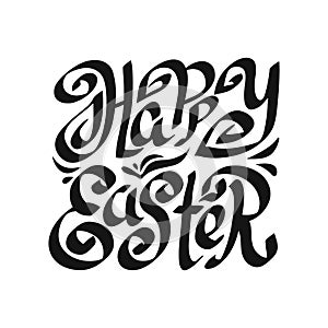 Happy Easter Calligraphy greeting handwritten text