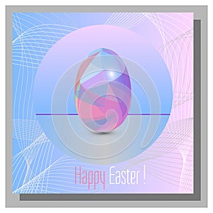 Happy Easter Card - 3d Easter egg with the abstract triangle pattern.