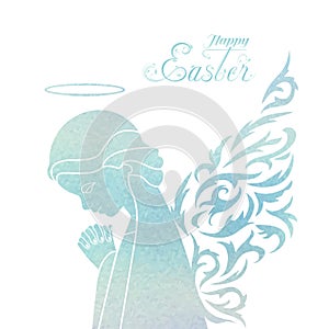 Happy Easter card with angel