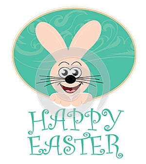 Happy easter card with bunny