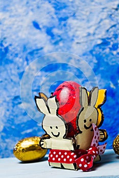 Happy Easter card with candy eggs