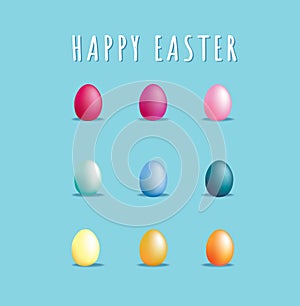 Happy easter card with modern style  eggs