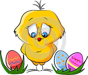 Happy Easter, cartoon card vector