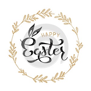 Happy Easter celebration lettering card