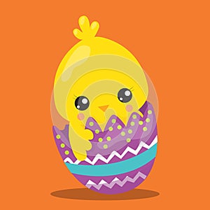 Happy easter chick in egg 09