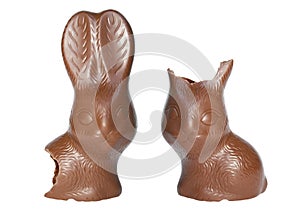 Happy easter with chocolate bunnies