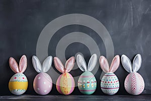 Happy easter classic card Eggs Easter Bunny Basket. White eucharist Bunny black bunny. Easter eggs background wallpaper