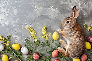 Happy easter clean slate Eggs Springtime Revelry Basket. White layout space Bunny sweet peas. squishy toy background wallpaper