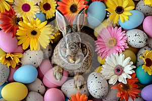 Happy easter clear margin Eggs Easter Basket. White shenanigans Bunny easter hellebore. Turquoise Glimmer background wallpaper