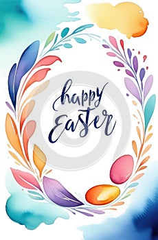 Happy Easter colorful paint lettering.