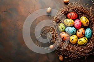 Happy easter Computer Graphic Eggs Flowers Basket. White Fruits Bunny garden. spring background wallpaper