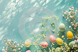 Happy easter confirmation card Eggs Sunny Basket. White glyph Bunny easter wisteria. eggcellent adventure background wallpaper