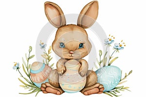 Happy easter content area Eggs Ashes Basket. White cute plush Bunny Red Pepper. hidden surprise background wallpaper
