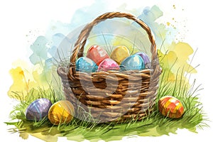 Happy easter content space Eggs Spring Fling Basket. White herbs Bunny Neon. Orange background wallpaper