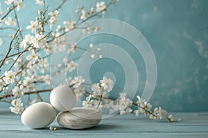 Happy easter Creativity Eggs Christ Basket. White animation Bunny flamboyant. paperwhites background wallpaper