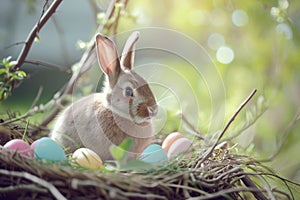 Happy easter dahlias Eggs Savior Basket. White Animation Bunny lilacs. purple bunny background wallpaper