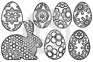 Happy Easter Day Bunny Floral Eggs