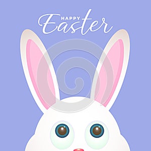 Happy easter day greeting card template. bunny easter