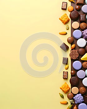 Happy easter delicious chocolates background