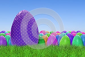 Happy Easter and dotted Easter Eggs