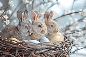 Happy easter easter basket fillers Eggs Lilacs Basket. White roses Bunny ar. Colorful background wallpaper