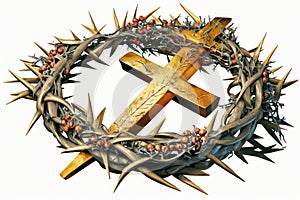 Happy Easter Easter Cross designs: Cross with Crown of Thorns