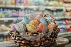 Happy easter easter doormats Eggs Easter egg roll Basket. White warmth Bunny Digital Card. Soil background wallpaper