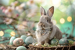 Happy easter easter egg hunt Eggs Easter chicks Basket. White hoppy english ipa Bunny Easter egg wreath. Wriggle background photo