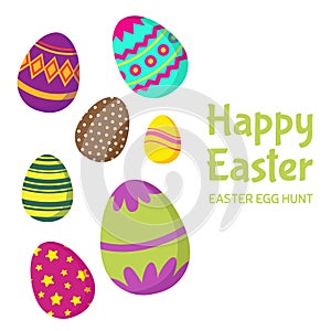Happy easter, easter egg hunt vector background