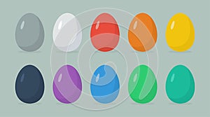 Happy Easter. Easter eggs in flat syle