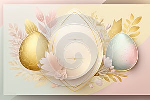 happy easter, easter eggs, golden eggs, golden flowers, golden easter purple easter, easter design