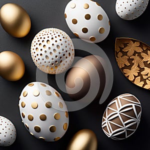 happy easter, easter eggs, golden eggs, golden flowers, golden easter purple easter, easter design