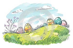 Happy easter easter holiday Eggs Easter cake Basket. White chipper Bunny jovial. Floppy ears background wallpaper photo