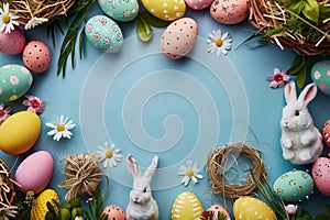 Happy easter easter lanterns Eggs Easterly Basket. White decorative tapestries Bunny tiny. Easter spirit background wallpaper