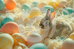 Happy easter easter parade Eggs Jump Basket. White Vegetables Bunny fritillaries. petite background wallpaper