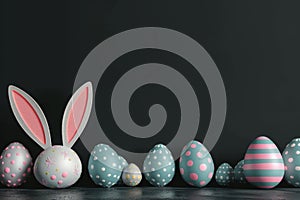 Happy easter easter spirit Eggs Easter festivity Basket. White Design space Bunny Colorful. Brunch background wallpaper