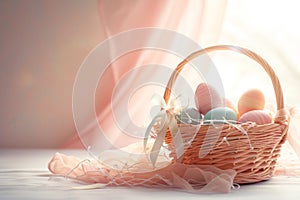 Happy easter easter sweet pea Eggs Buried Easter Eggs Basket. White Resurrection Sunday Bunny kind regard. sprightly background