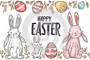 Happy easter easter sweet pea Eggs Easter egg centerpiece Basket. White vermilion Bunny Orange Rind. Easter artwork background